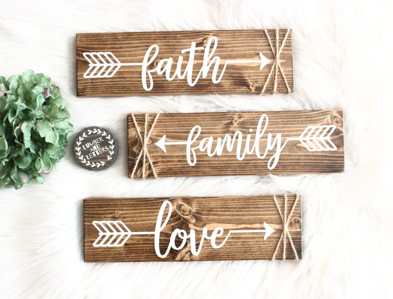 Living Room Wall Decor Faith Hope Love | Etsy