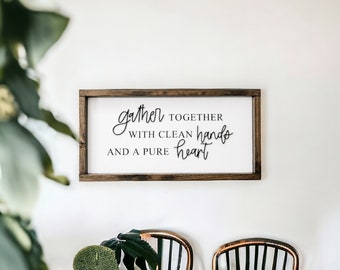 Dining Room Wall Decor Quote Signs Modern Farmhouse Wall Decor Sentimental Wall Art Family Quote Signs Bible Verse Sign Gather Sign