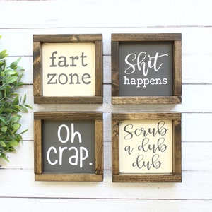 Black Bathroom Signs Modern Farmhouse Bathroom Wall Decor | Etsy