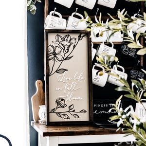 Vive la vida en plena floración Arte de pared bohemio con textura floral Decoración de pared de granja moderna