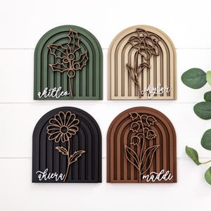 Personalized Birth Month Flower Sign, Boho Floral Decor afbeelding 2