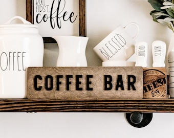 Coffee Bar Sign For Home And Office Coffee Bar Decor Coffee Station Sign Shiplap Coffee Bar Decor