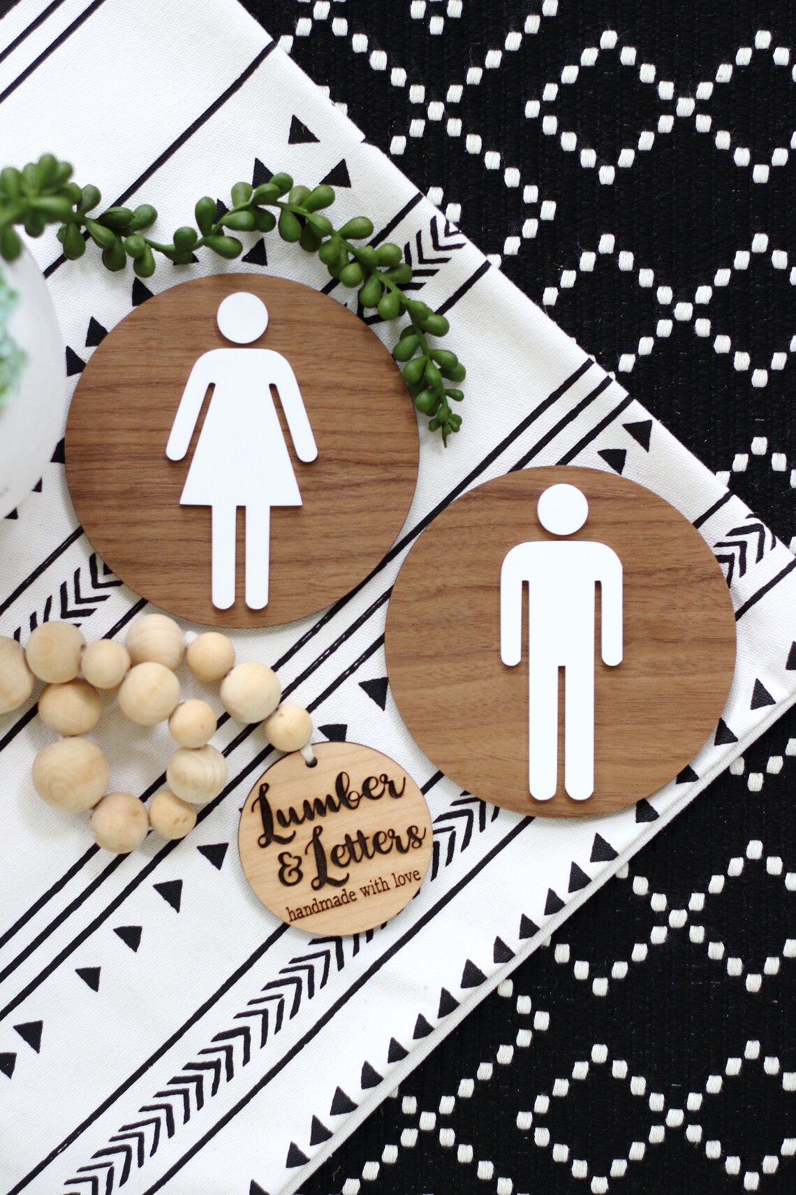 3D Pair of Restroom Signs Man and Woman Door Signs Modern | Etsy