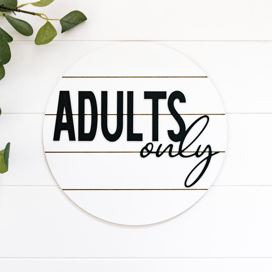 3D Adults Only Sign Business Door Sign Kids Only Sign for Daycare ...