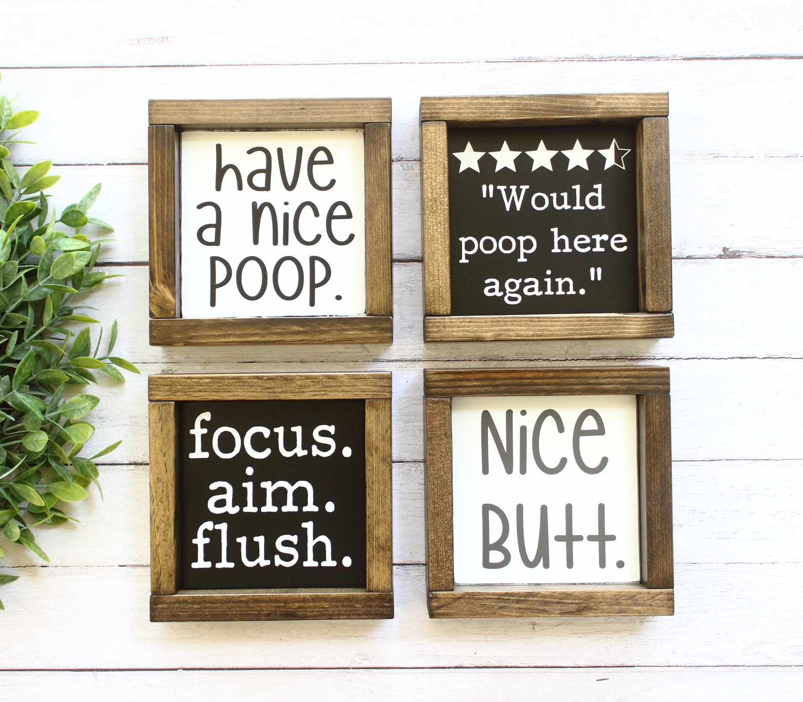 Black Bathroom Signs Modern Farmhouse Bathroom Wall Decor | Etsy