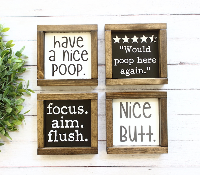 Black Bathroom Signs Modern Farmhouse Bathroom Wall Decor Etsy