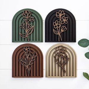 Flower Arch Signs Boho Floral Signs Shelf or Wall Display
