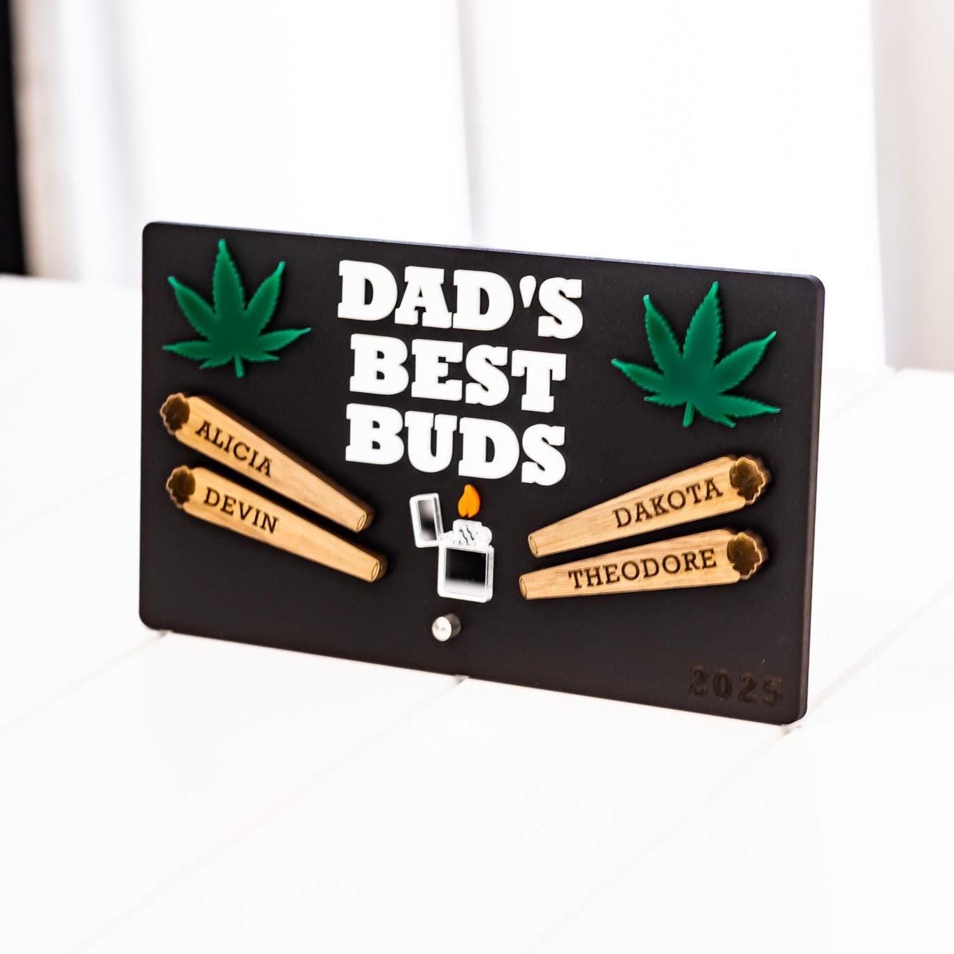 Dads Best Buds Themed Gift For Dad Cannabis Gift For Dad or Grandfather Gift From Kids To Dad Personalized Funny Father's Day Cannabis Gift