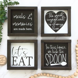 Kitchen Wall Decor Rustic Kitchen Signs Black and White Kitchen Decor Modern Farmhouse Signs For Kitchen Dining Room Wall Decor image 3