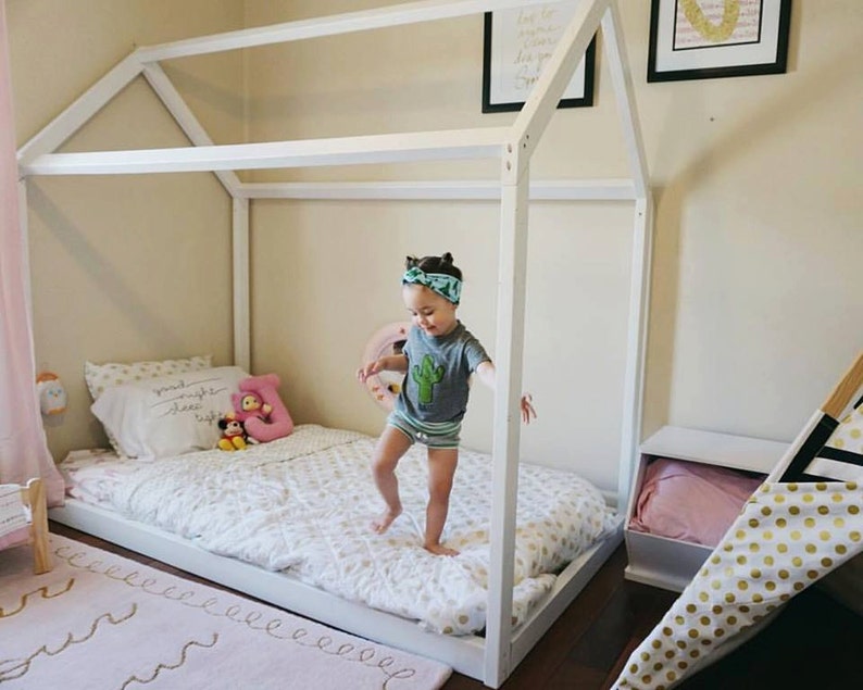 Twin Size House Bed Or Full Montessori Furniture Room Floor For Kids
