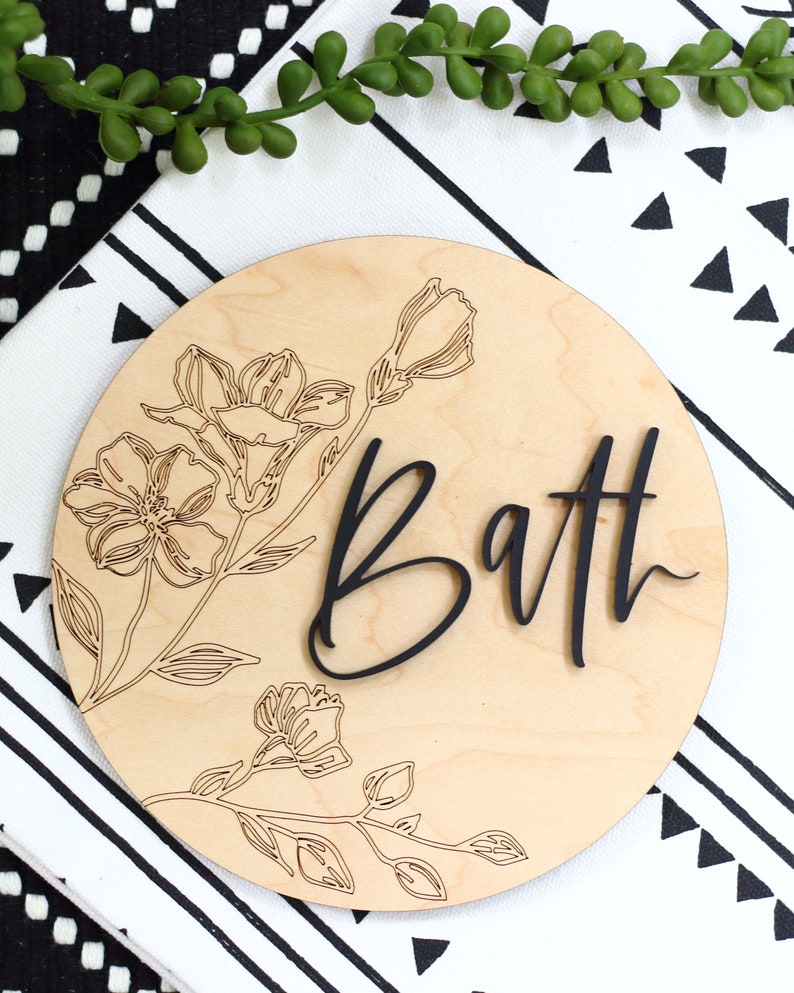 Boho Farmhouse Bathroom Sign Modern Farmhouse Bathroom Wall - Etsy