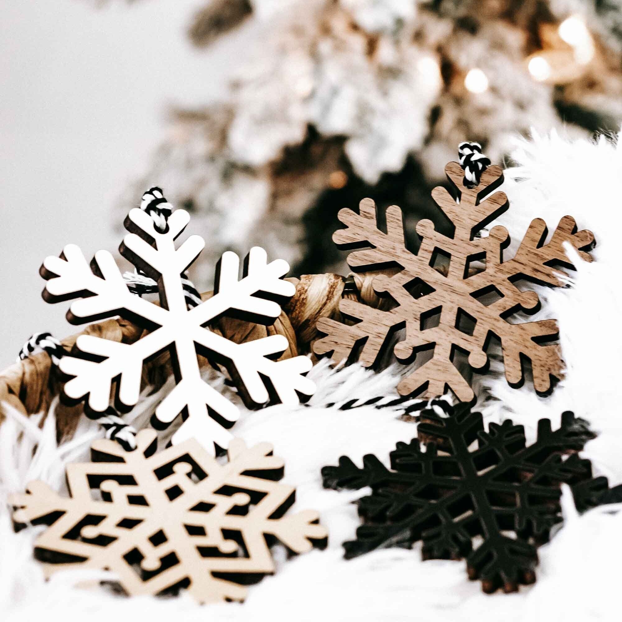 Mini Wood Snowflakes 