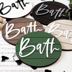 3D Lettered Shiplap Bath Sign