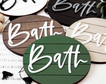 3D Lettered Shiplap Bath Sign