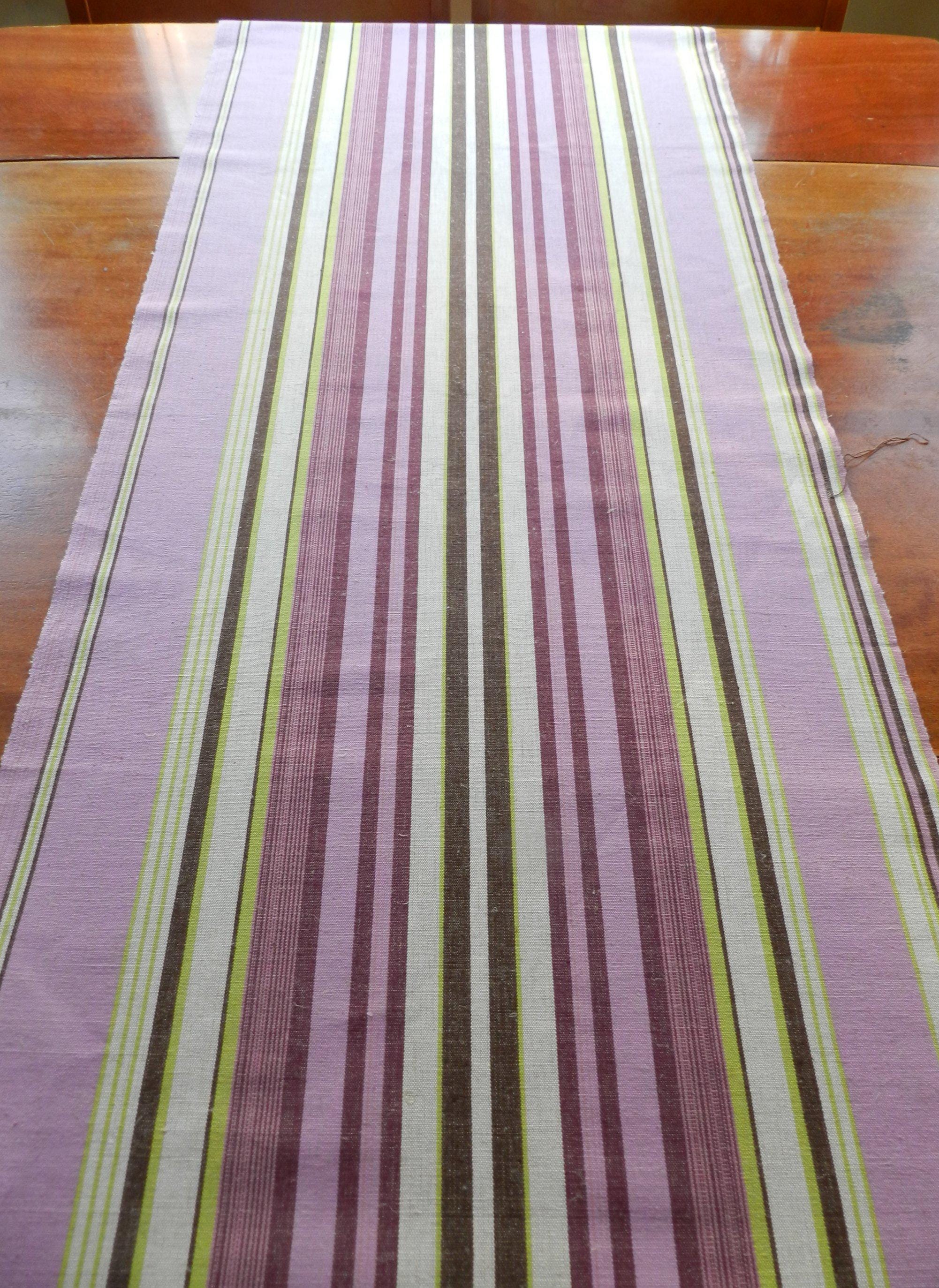 Vintage Striped Linen Fabric: Swedish Woven Cloth, 5.8 Yards