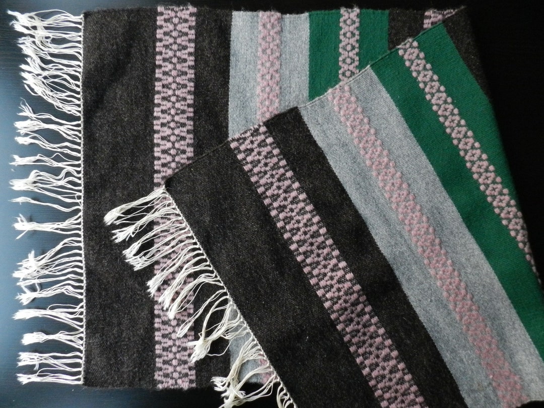 Rustic Handmade Woven Wool Small Rug / Swedish Folk Art Table - Etsy