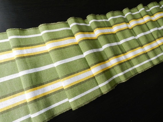 Handwoven Swedish Linen Fabric: Rustic Striped Sewing Supply (3.5
