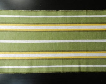 Handwoven Swedish Linen Fabric: Rustic Striped Sewing Supply (3.5