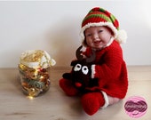 Dress "Jule" for dolls from 12 to 18 inch, reindeer for cuddling, Christmas outfit, crochet Santa, crochet dress, doll dress