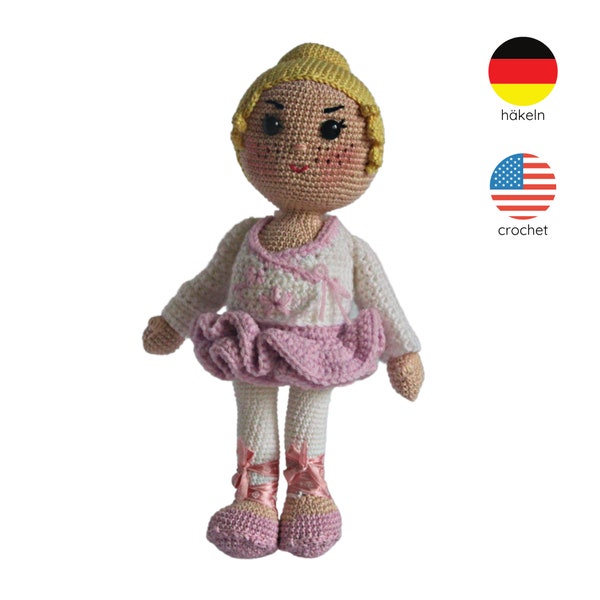 Crochet patterns: ballerina doll || amigurumi doll || crochet doll pattern || handmade doll || small doll || soft doll pattern