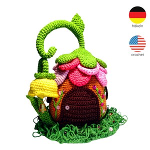 crochet pattern: doorstop || fairy house || fairy garden || gift for mom || fairy tale || diy || gnome house || crochet home decor