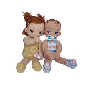 Adorable baby doll twins crochet with DIY instructions: soft, individual and very special companions for little girls