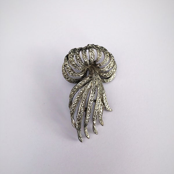 Vintage Marcasite Brooch c1950's with Mark 1010