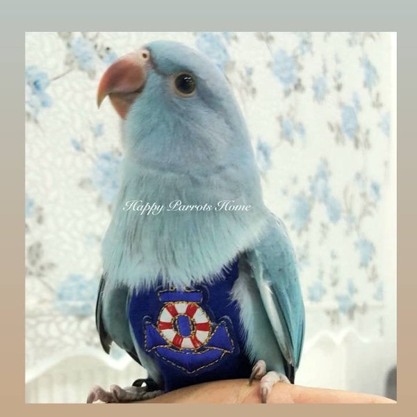 Sailor-// Bird Diaper Parrot Flight Suit +2Meters Leash Cockatiel Lovebird Indian Ringneck African Grey Cockatoo •••HappyParrotsHome•••