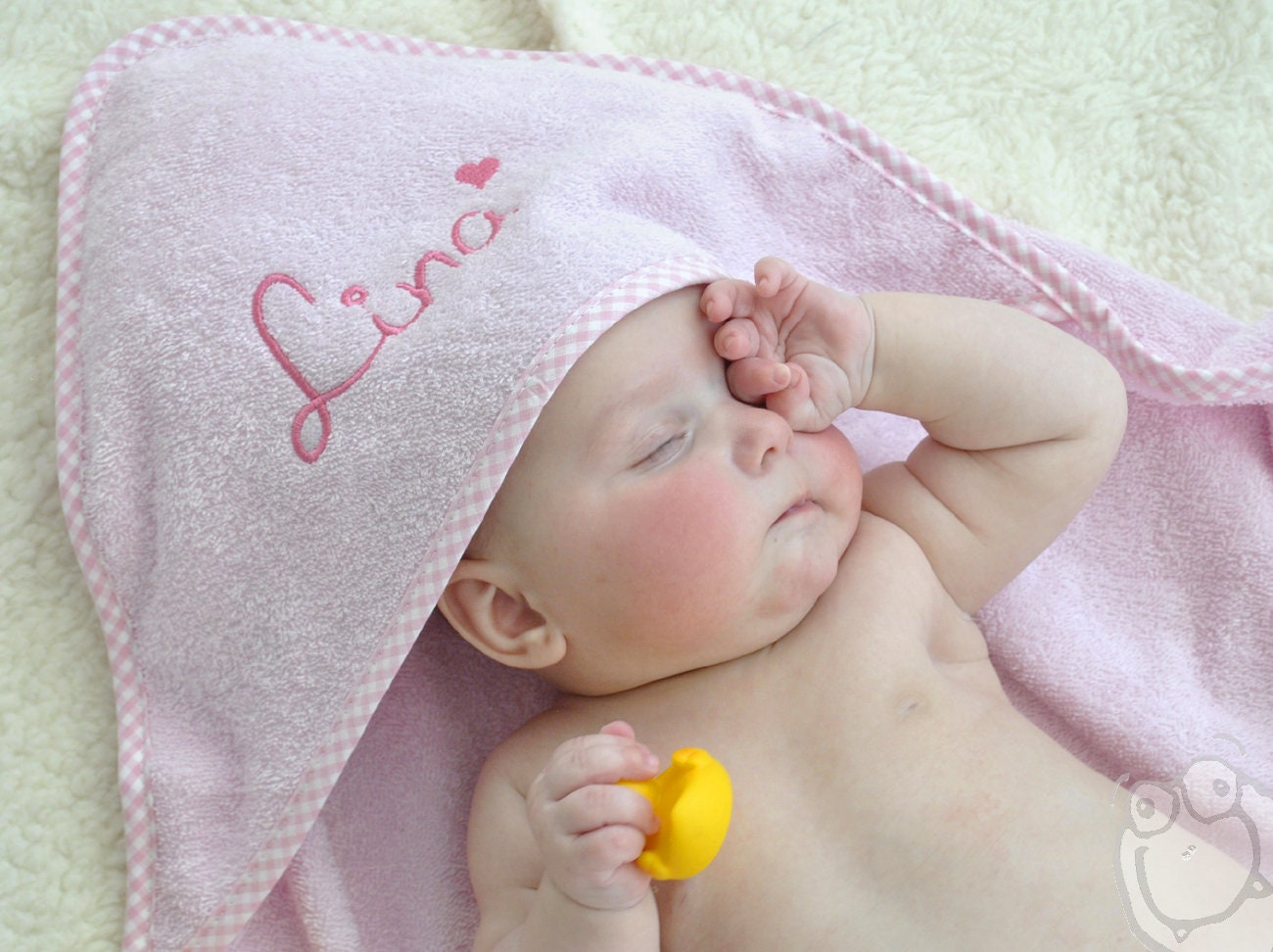 Baby Handtuch Badetuch Kapuzentuch Duschtuch rosa NP 16 € neu mit Etikett 