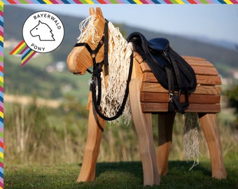 SELLE & LICOL noir accessoires poney en bois NEUF - *Achat sans cheval de bois
