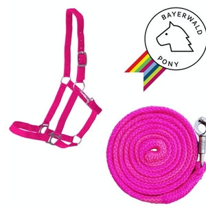 pink HALTER & LEAD ROPE with panic hook - Accessories wooden horse wooden pony Shetland NEW