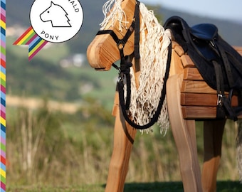 zwarte ZADELSET & HALTER accessoires houten pony NIEUW - *Aankoop zonder houten paard