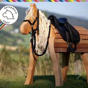 black SADDLE SET & HALTER accessories wooden pony NEW - *Purchase without wooden horse