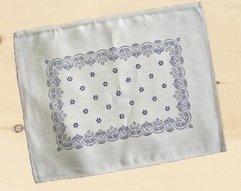 Tovagliette in lino stampate a mano in blu - Tessuto di lino - Dimensioni circa 40 x 50 cm - di Fromholzer dal 1640 - Prodotte in Baviera