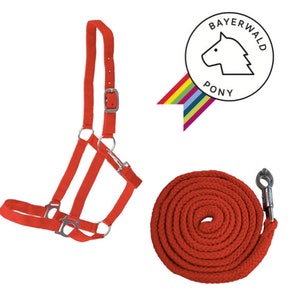 Red HALTER & red LEAD ROPE with panic hook - Accessories wooden horse wooden pony Shetland NEW