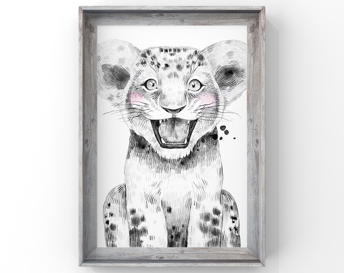 Safari Baby Tiger, digital print, Instant Download, baby nursery wall decor