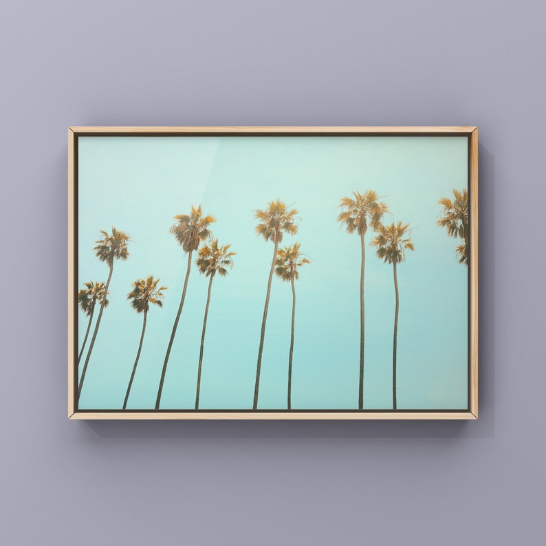 instant download Breeze Beach tropical bright photo Mint Palm Trees digital print sun wall art palm trees