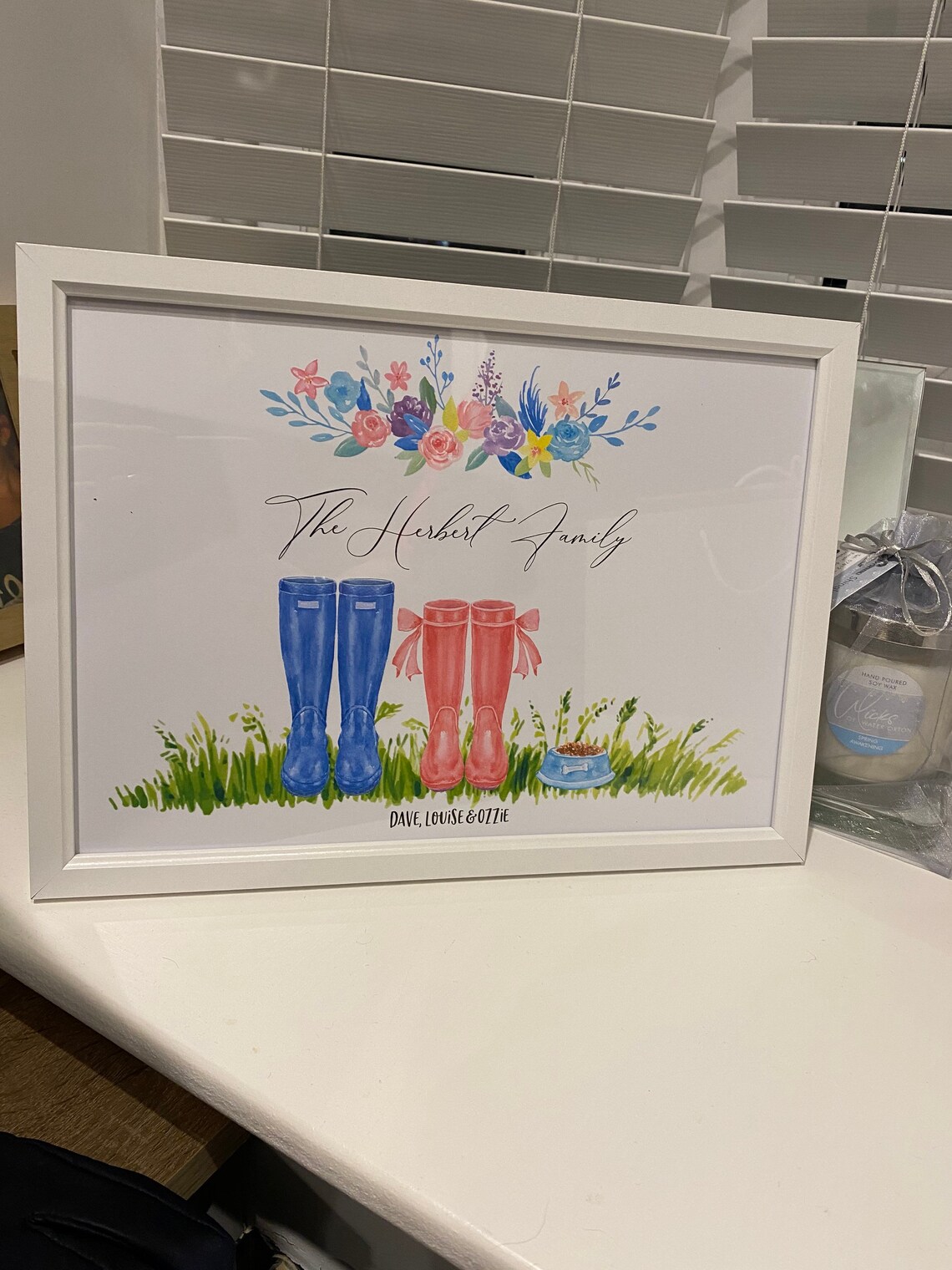 Personalised Wellington Print Frame Etsy