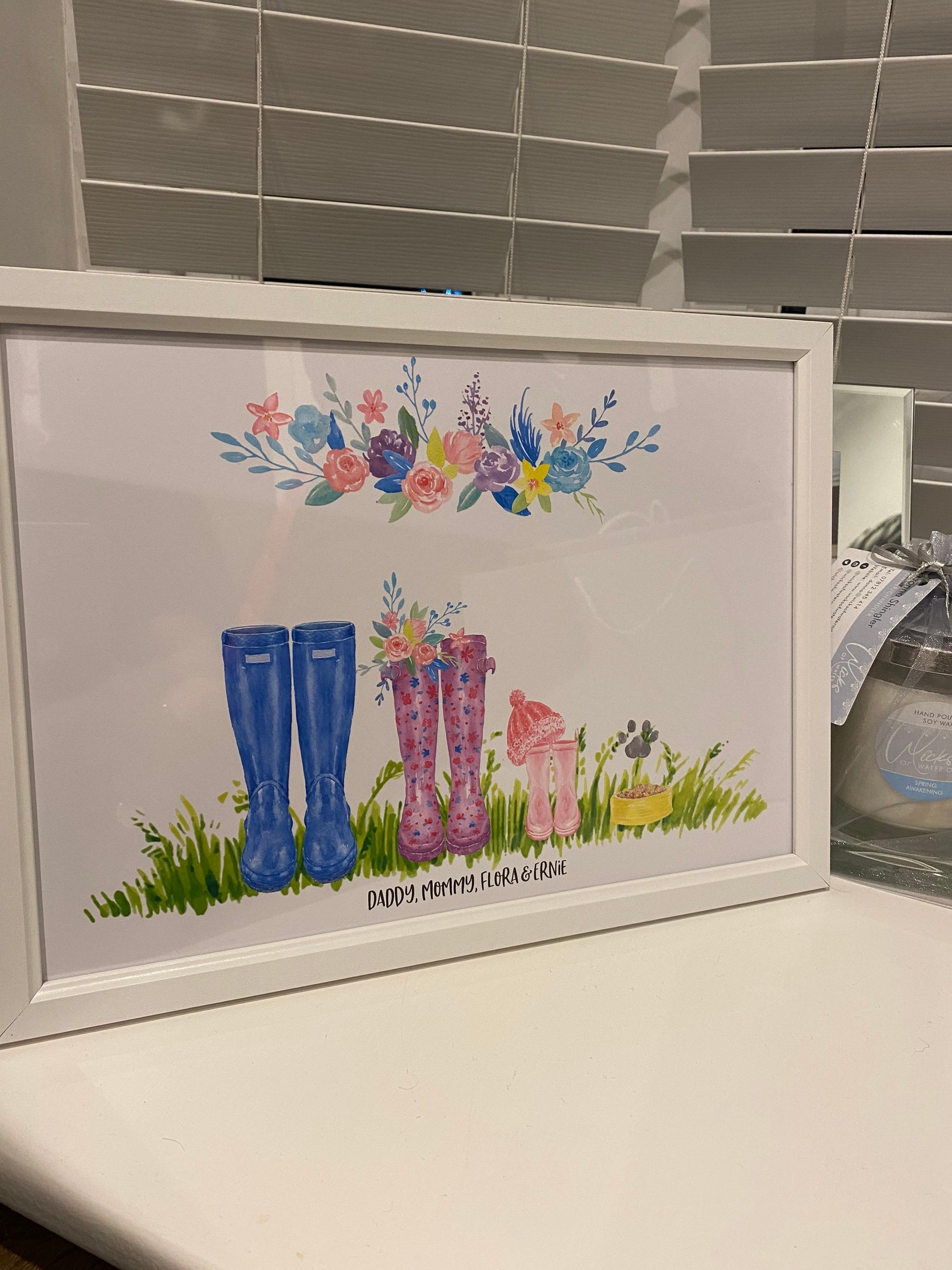 Personalised Wellington Print Frame Etsy