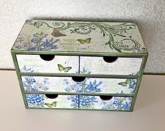 Jewelry Box Drawers Makeup Organizer Mini Chest Drawers Etsy