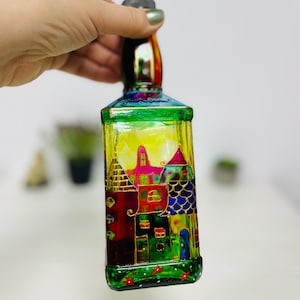 Decorative bottles green colored glass - Etsy 日本