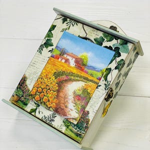 Armadietto portachiavi con paesaggi italiani, opzioni di decorazione tra cui scegliere, Organizer per chiavi, Mobiletto da parete rustico, Organizer per riporre le chiavi, Portachiavi da parete