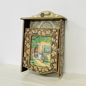 Brown key box, Pre-order, Key holder, Wall key cabinet, Wooden wall key box, Rustic wall cabinet