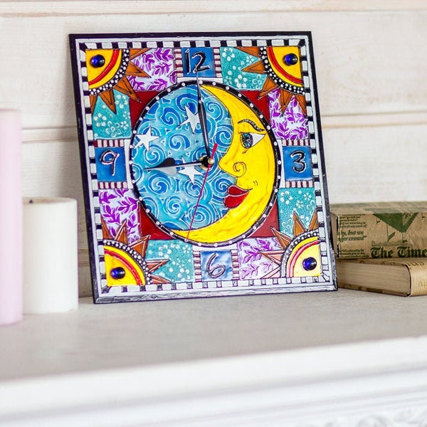 Stained Glass Clock Etsy
