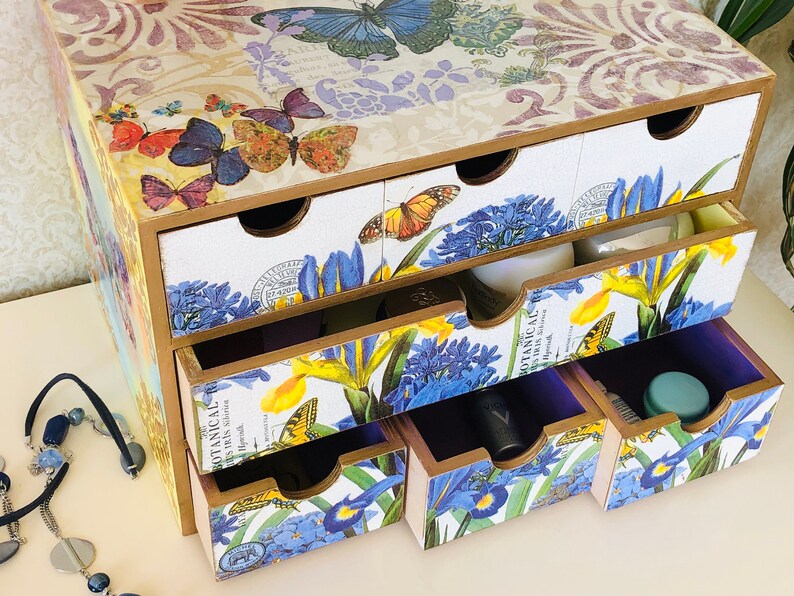 Makeup Storage Chest Large Makeup Organizer Desktop Etsy