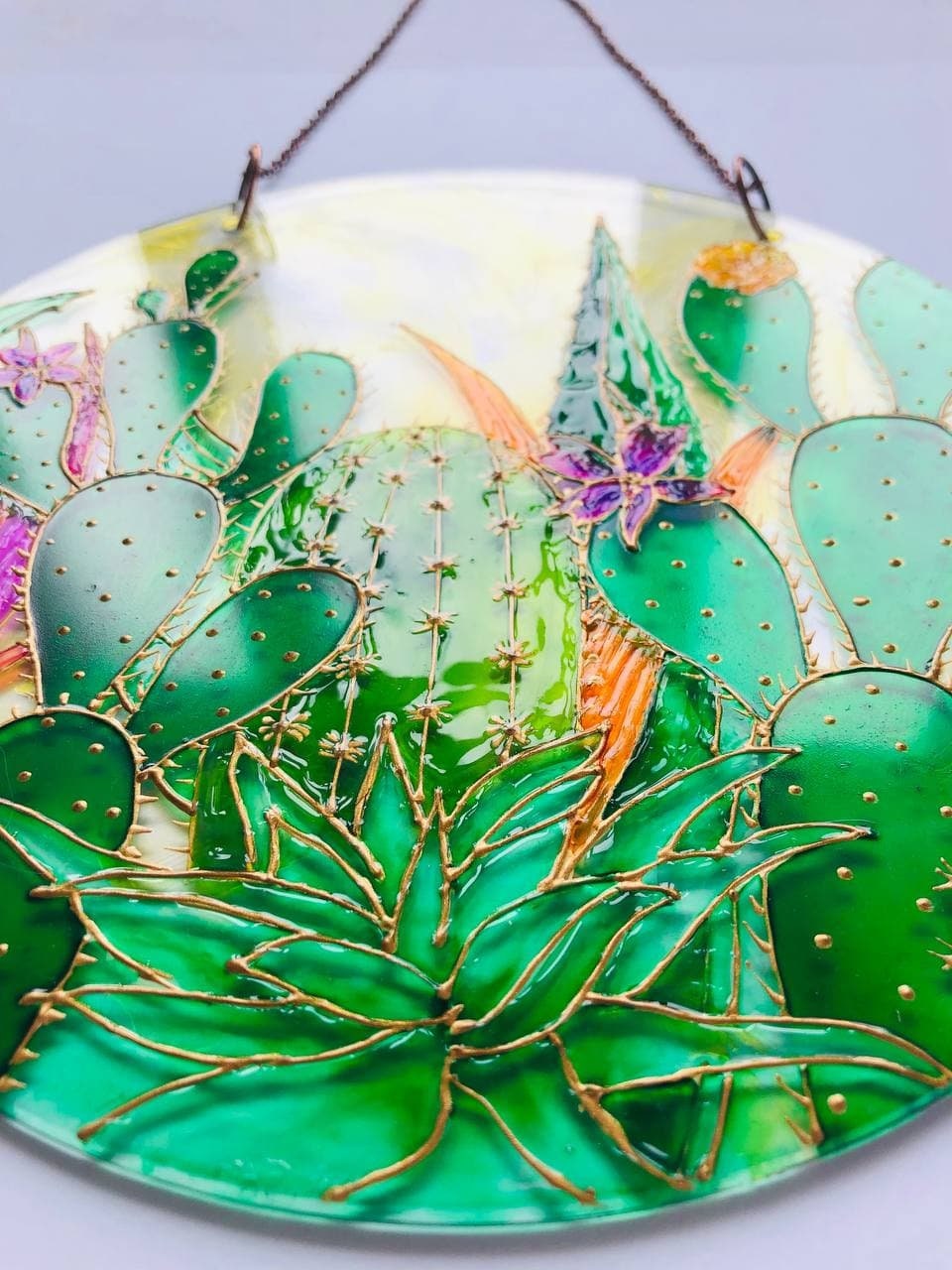 Cactus acchiappasole per piante - Ornamento da appendere per finestra | Decorazione per finestre, decorazione per finestre, decorazione colorata in acrilico per la casa, decorazione