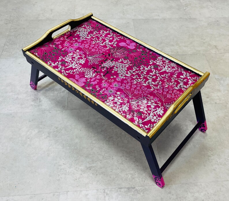 Custom Pink Folding Table Breakfast Tables With Legs Laptop Etsy