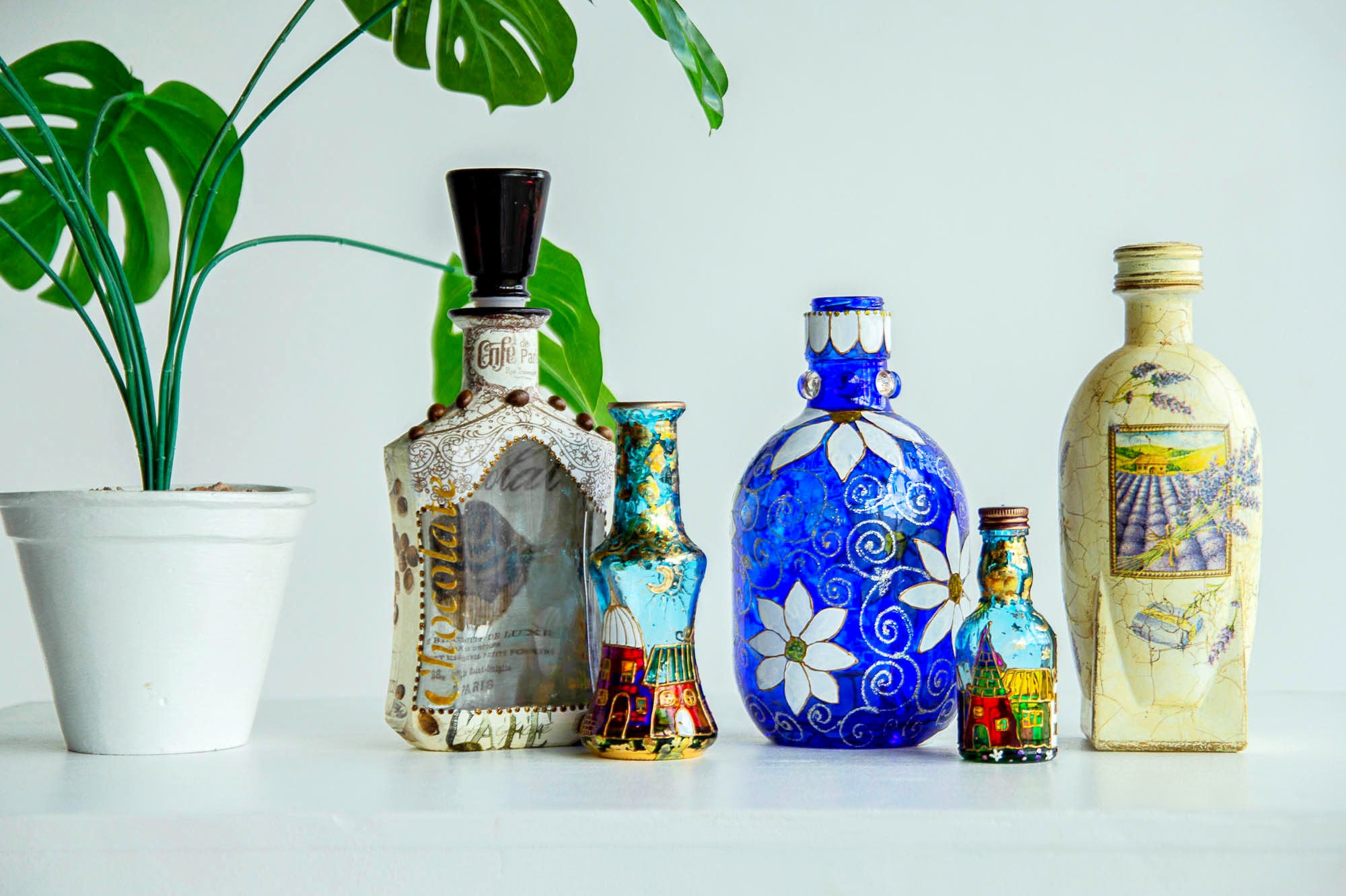 Stained glass bottles Bottles to order Decorative bottle Etsy