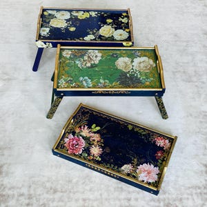 Breakfast table with legs, Floral themed tables, Decorative Bed tray, Folding table tray, Street serving tray, Laptop stand, READY TO SHIP
