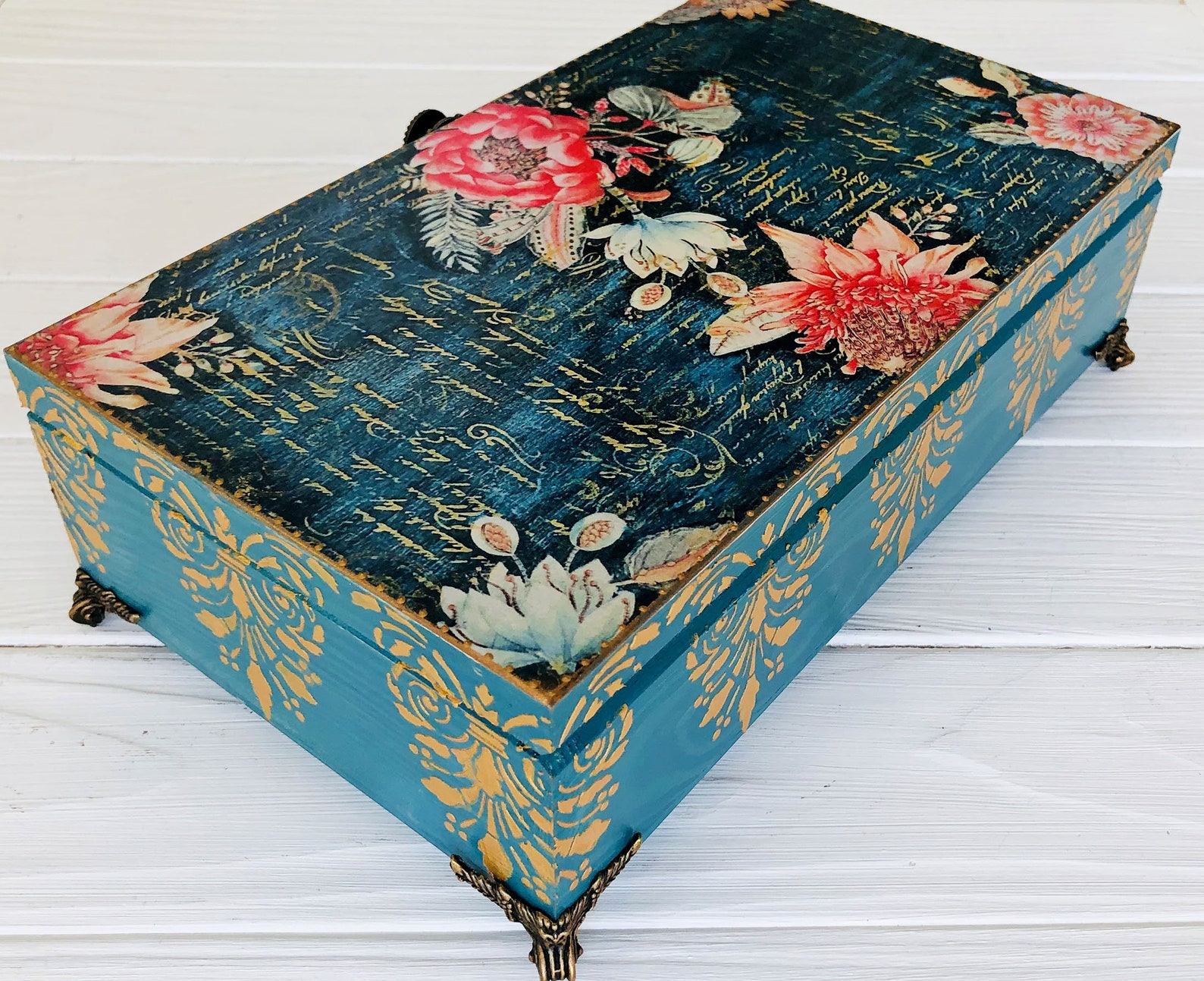 Storing tea bags Large 8 Compartment Tea Box Wood Gift Box Etsy